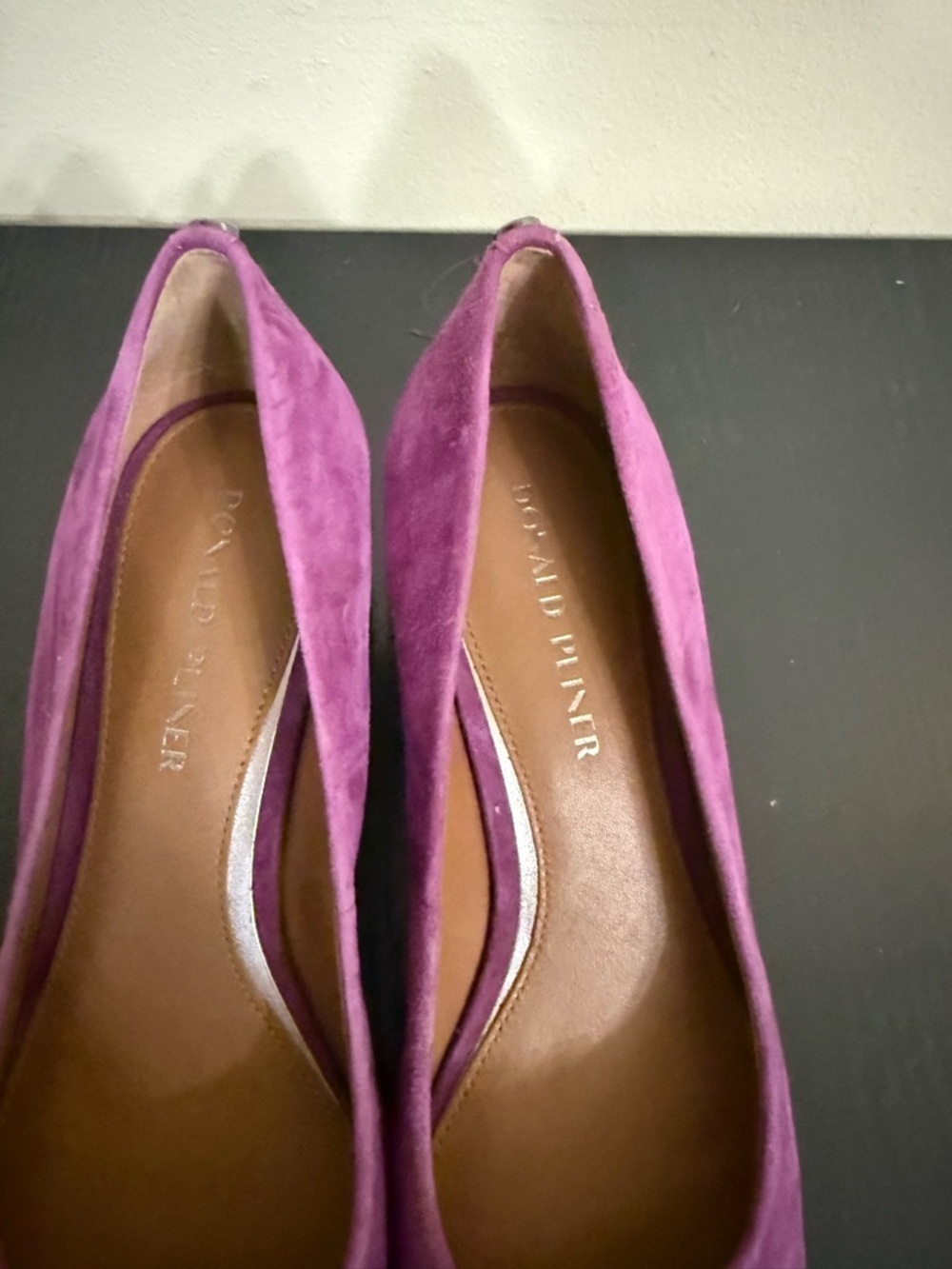 Donald Pliner Women's Suzette Kid Suede Pointed Toe Pump Purple Size 9.5 NWOB - Picture 6 of 7